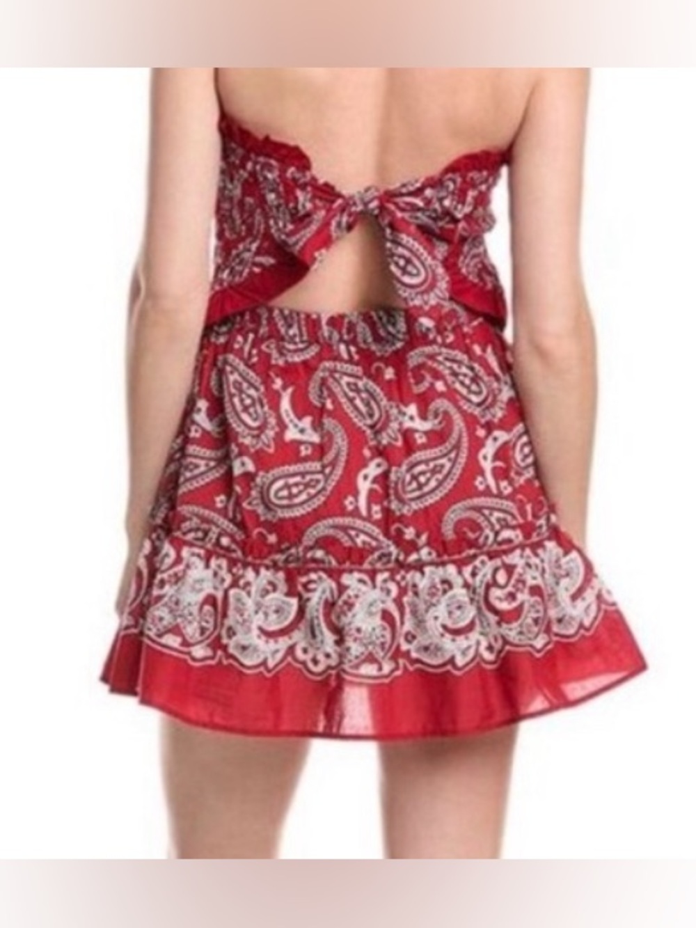 Sea New York Red Paisley Strapless Mini dress - Picture 2 of 5